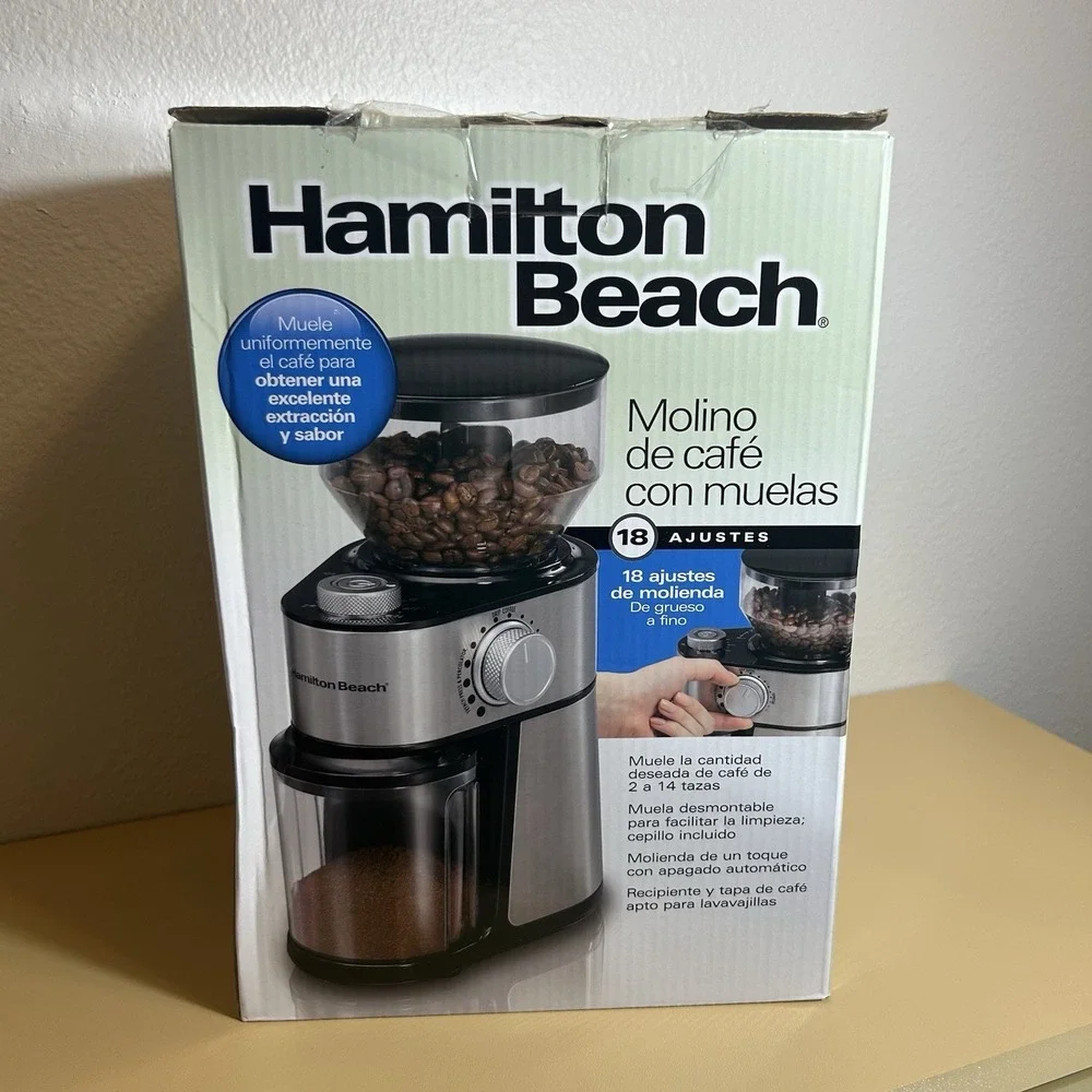 NEW Hamilton Beach 80385 Electric Burr Coffee Grinder 18 Settings 2-14 Cup